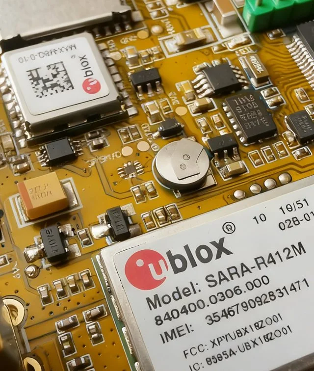 Industrial GPS Tracker - u-blox SARA-R412M modem and GNSS receiver on PCB